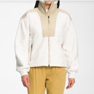 The North Face Sherpa Denali Fleece Zip-Up Funnel Neck Jacket (Gardenia White)